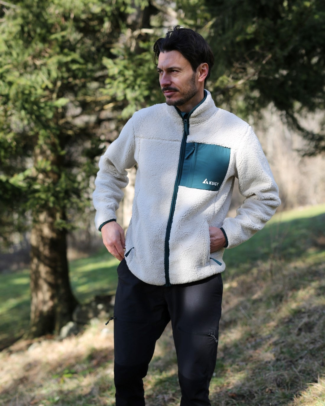 Men Sherpa Fleece Alpine Green